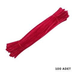 Şönil Tel, El İşi, DIY, Hobi ve Çiçek Yapım Teli, Vişne Çürüğü, 100 Adet, 6 mm - 30 Cm