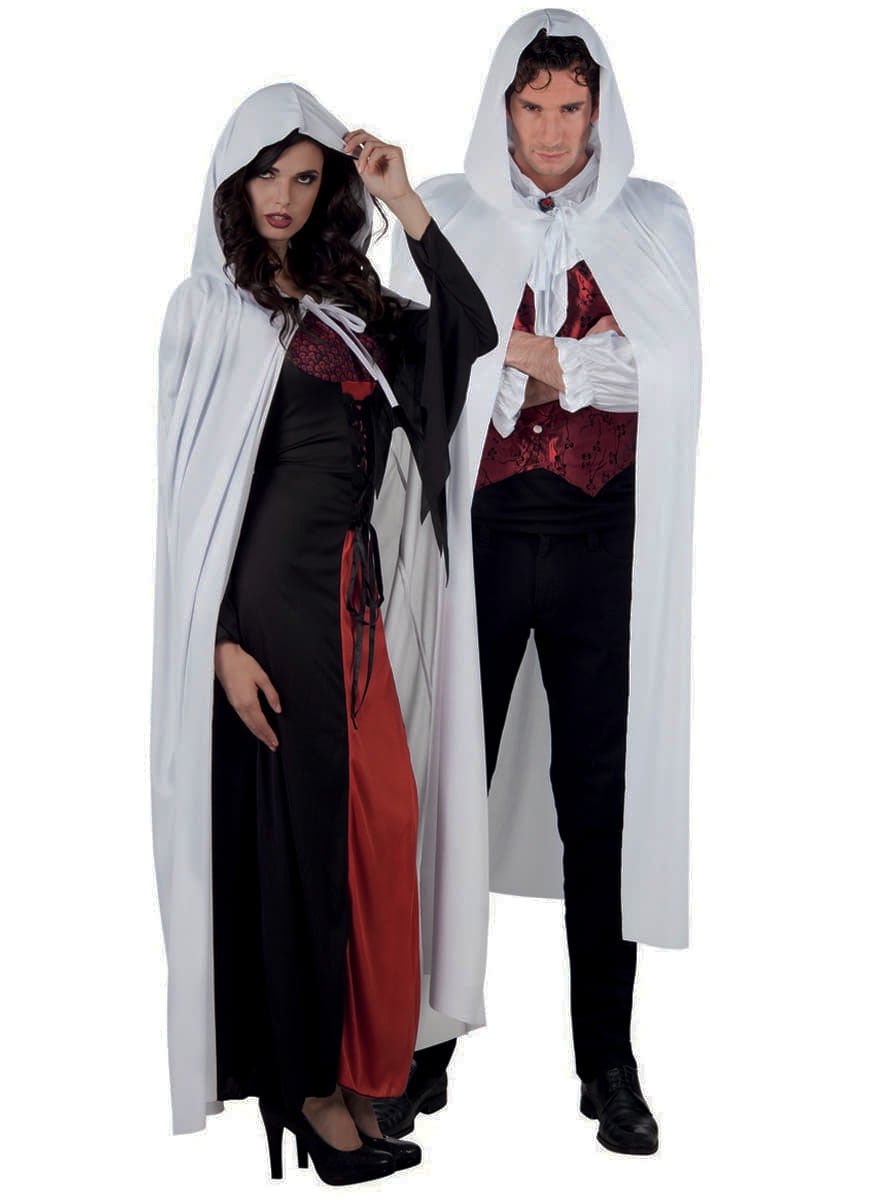 Beyaz Renk Kapişonlu Pelerin 120 cm