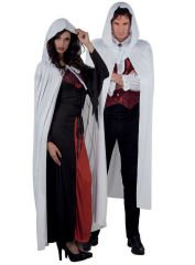 Beyaz Renk Kapişonlu Pelerin 120 cm