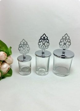 24 Lü Metalize Kaplama Tuğra Tepelikli İçi Boş Bardak / Şekerlik