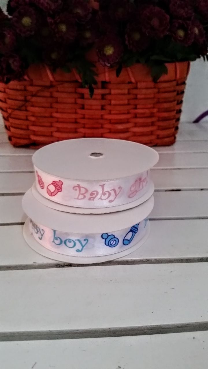 2 cm Saten Baby Boy / Girl Baskılı Kurdela