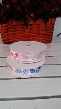 2 cm Saten Baby Boy / Girl Baskılı Kurdela