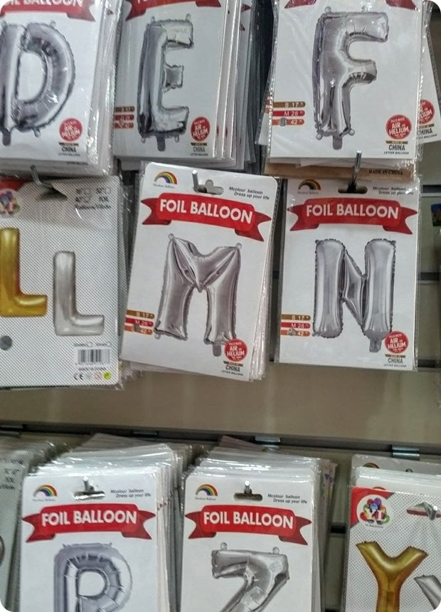 35 cm Harf Folyo Uçan Balon