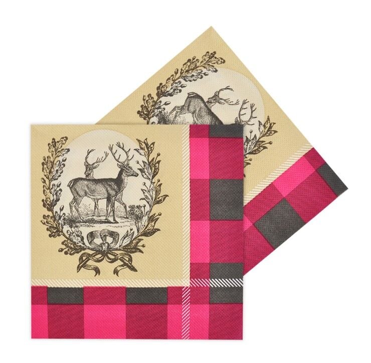 16 lı Pitikareli Geyikli Yılbaşı Peçete 33x33