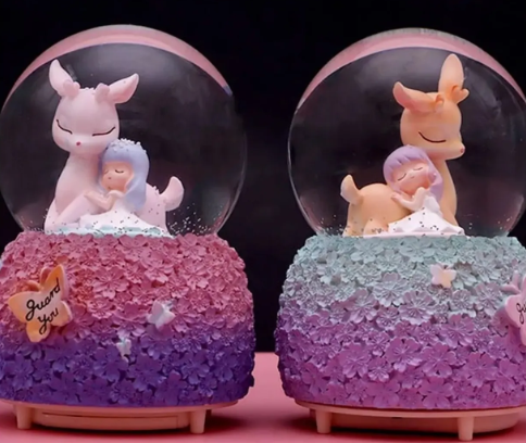 Işıklı Müzikli Püskürtmeli Kar Küresi Büyük Boy