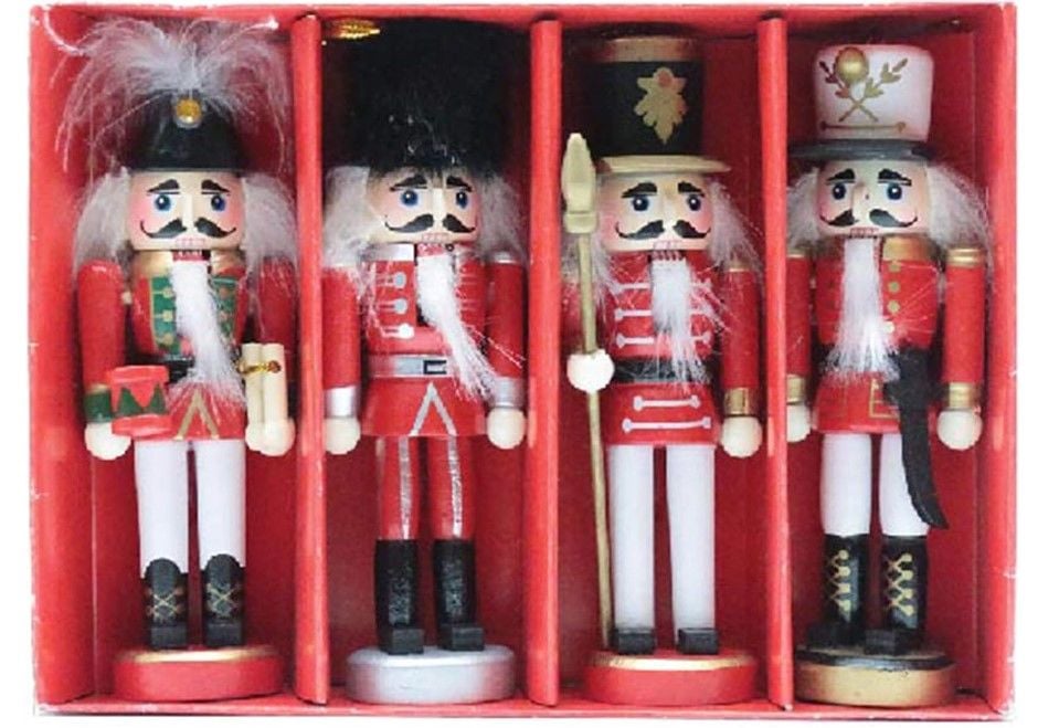 KURŞUN ASKER (FINDIK KIRAN) AHŞAP DEKORATİF EŞYA (4LÜ SET 13CM)