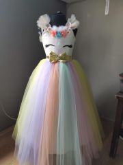 Unicorn Çocuk Kostümü - Unicorn Pony Kostümü ve Taç Seti 7-9 Yaş