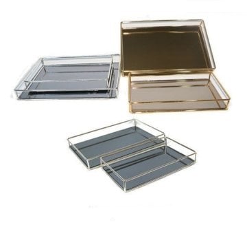 2 li Dikdörtgen Şirin Tepsi seti