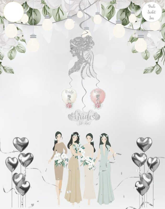 SÜS SARKIT BRIDE TO BE 4 LÜ SET GÜMÜŞ PK:4 KL:300