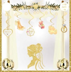SÜS SARKIT BRIDE TO BE 6 LI SET ALTIN PK:6 KL:300