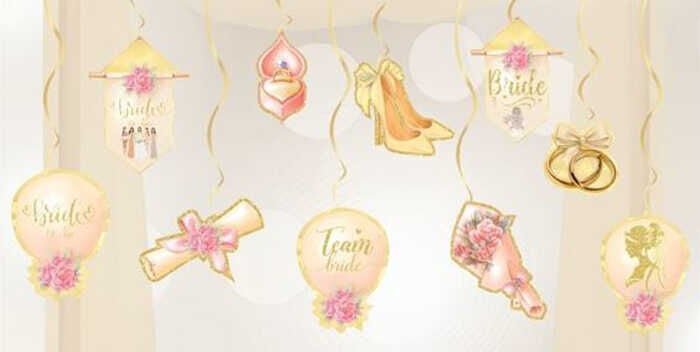 SÜS SARKIT BRIDE TO BE 10 LU SET ALTIN PK:10