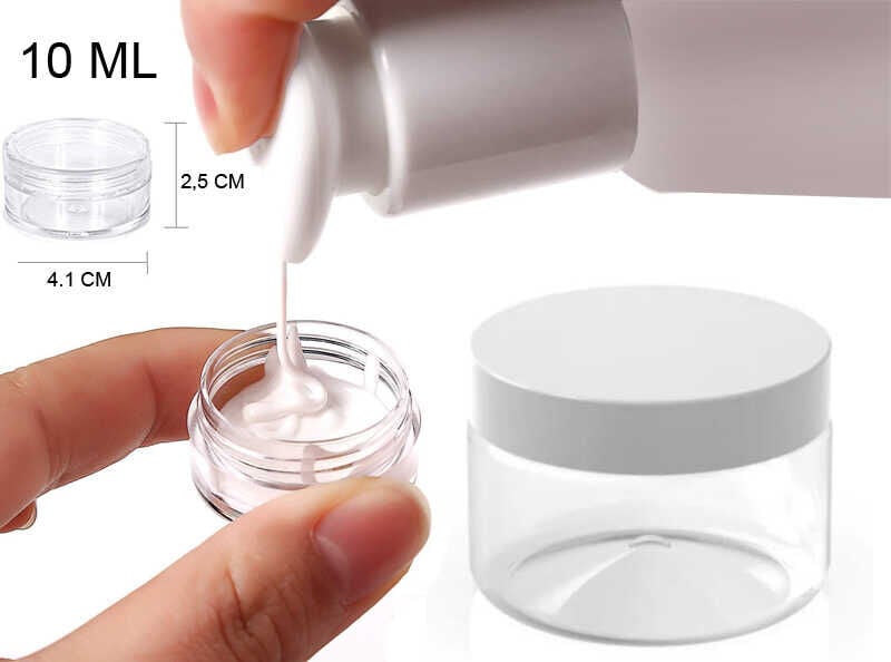 5 ml & 10 ml beyaz kapak mika krem kutu kavanoz