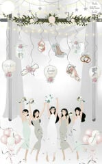 SÜS SARKIT BRIDE TO BE 10 LU SET GÜMÜŞ PK:10