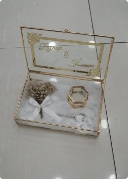 İsme Özel Kapaklı Yüzük Tepsisi