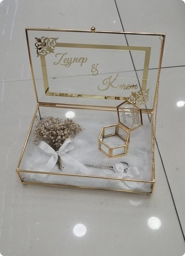 İsme Özel Kapaklı Yüzük Tepsisi