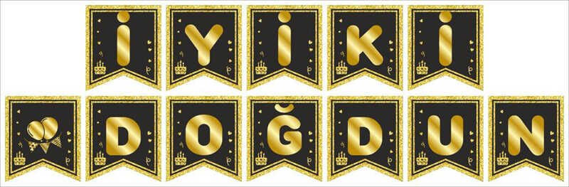 FLAMA İYİKİ DOĞDUN SET SİYAH ÜSTÜ ALTINPK:1 KL:300