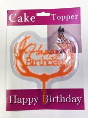 Happy Birthday Dallı Cake Topper 4 Adet
