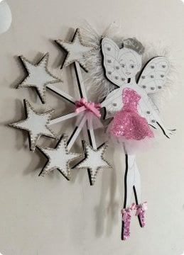Işıklı peri kızı kapı süsü