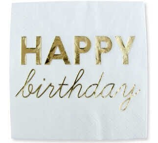 PEÇETE VARAKLI HAPPY BIRTHDAY ALTIN 33*33cm PK:16