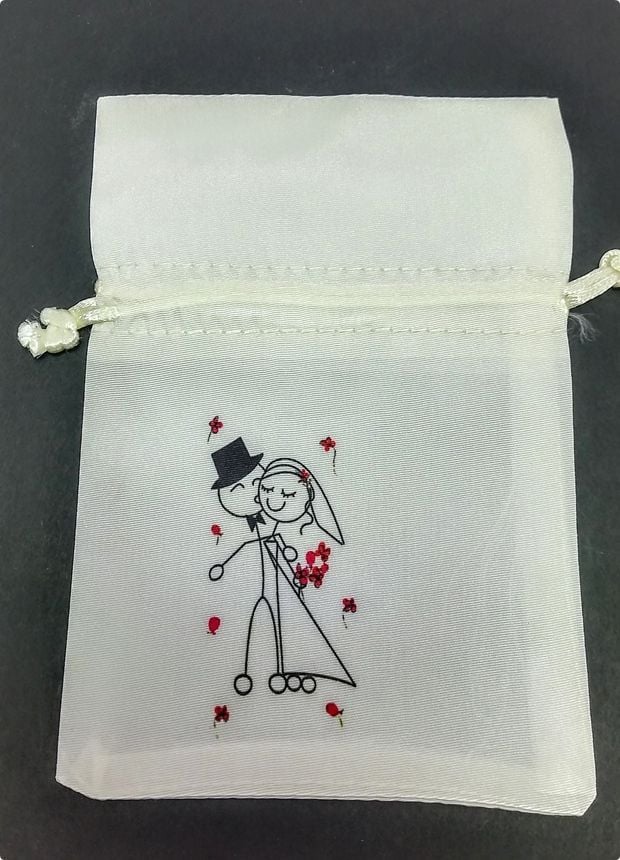 Şapkalı Damat Figür Baskılı Kese