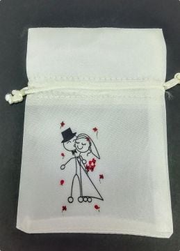 Şapkalı Damat Figür Baskılı Kese