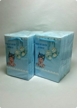 25 Li 11x17 Cm Toptan Patikli Bebekli Karton Çanta