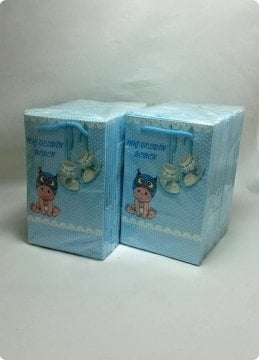 25 Li 11x17 Cm Toptan Patikli Bebekli Karton Çanta