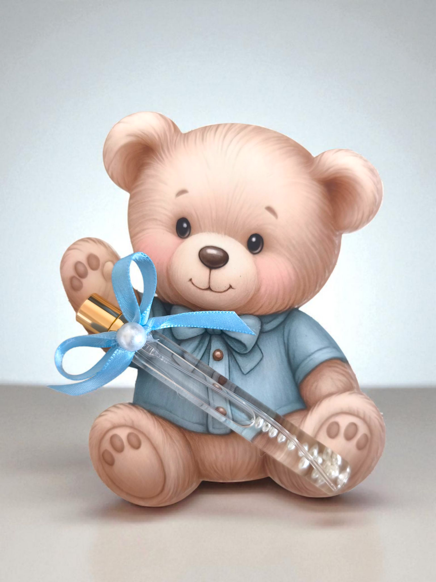 20 Li Ayıcık dekorlu kolonyalı Spreyli Cam şişe Hediyelik