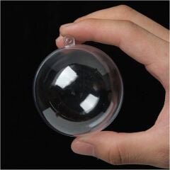 Şeffaf Mika Küre Top - 3 Adet Asılabilir Plastik Top - 6 cm