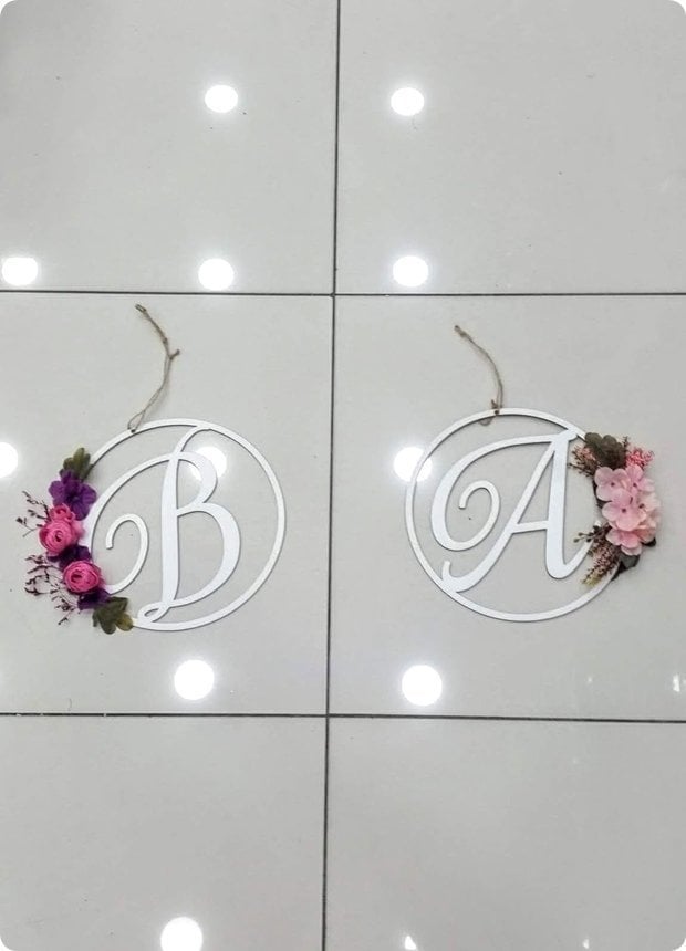 Süslü Ahşap asmalı süslü harf ORTANCA SUSLU