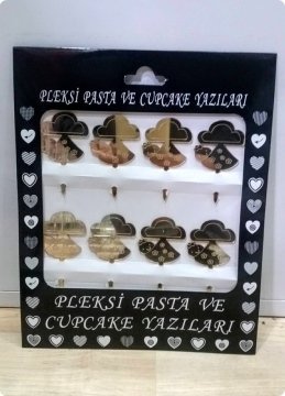 8 Li Kundakta Bebek Pleksi Ayna cup cake, pasta süsü