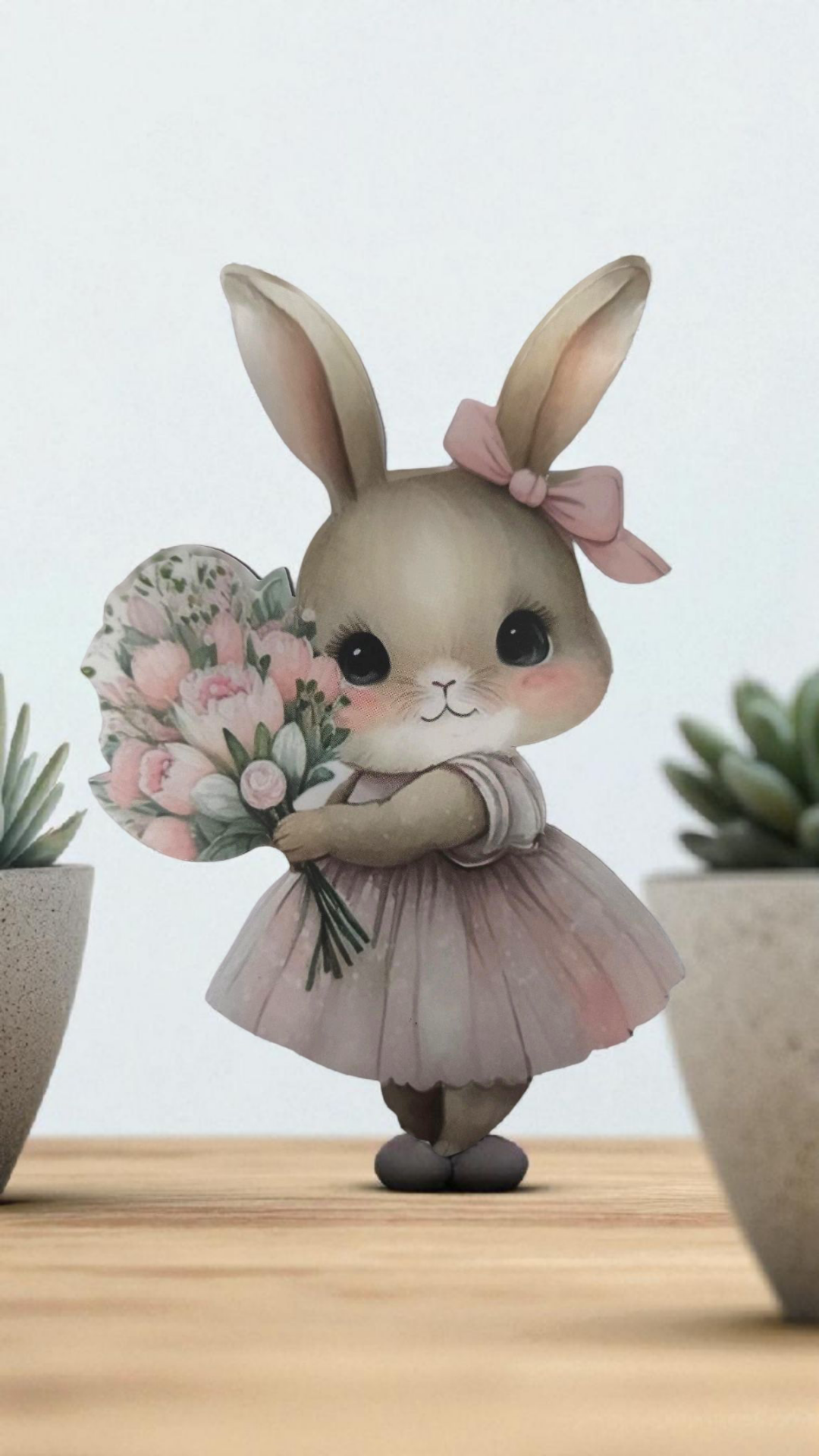 5 li Çift taraf baskılı Tavşan figür