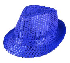 Disko Star Mavi Payetli Fötr Şapka Yetişkin Boy