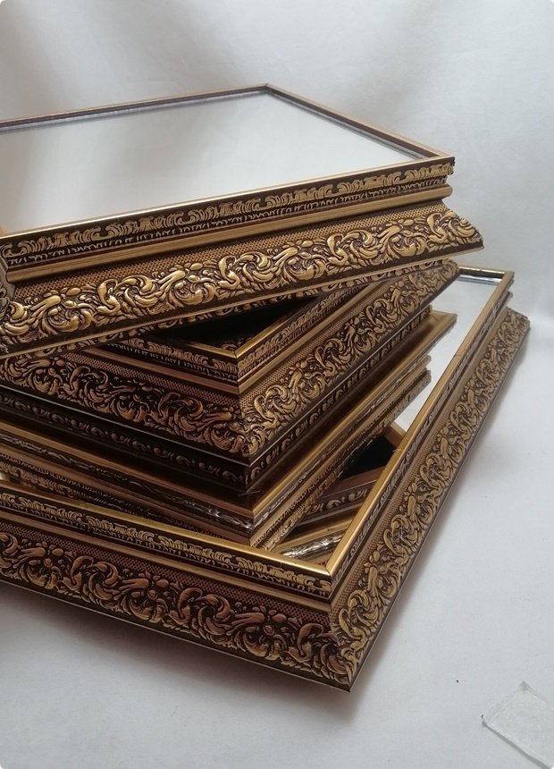 Ayaksız Kare Ahşap jardinyer takımı ALTIN