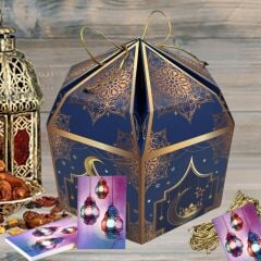 Ramazan Fener Temalı Hediye ve Tebrik Kartı, 10 Adet, Ambalaj ve Paketleme Etiketi, 6x8 Cm
