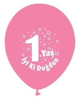 BALON 1 YAŞ İYİKİ DOĞDUN PEMBE PK:100-KL:50