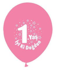 BALON 1 YAŞ İYİKİ DOĞDUN PEMBE PK:100-KL:50