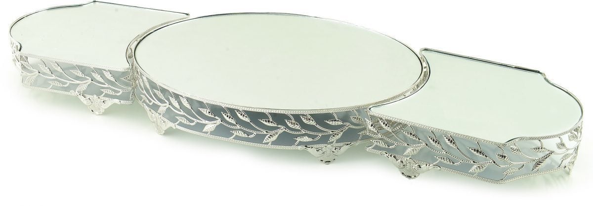 3 lü Yapraklı jardinyer seti GUMUS