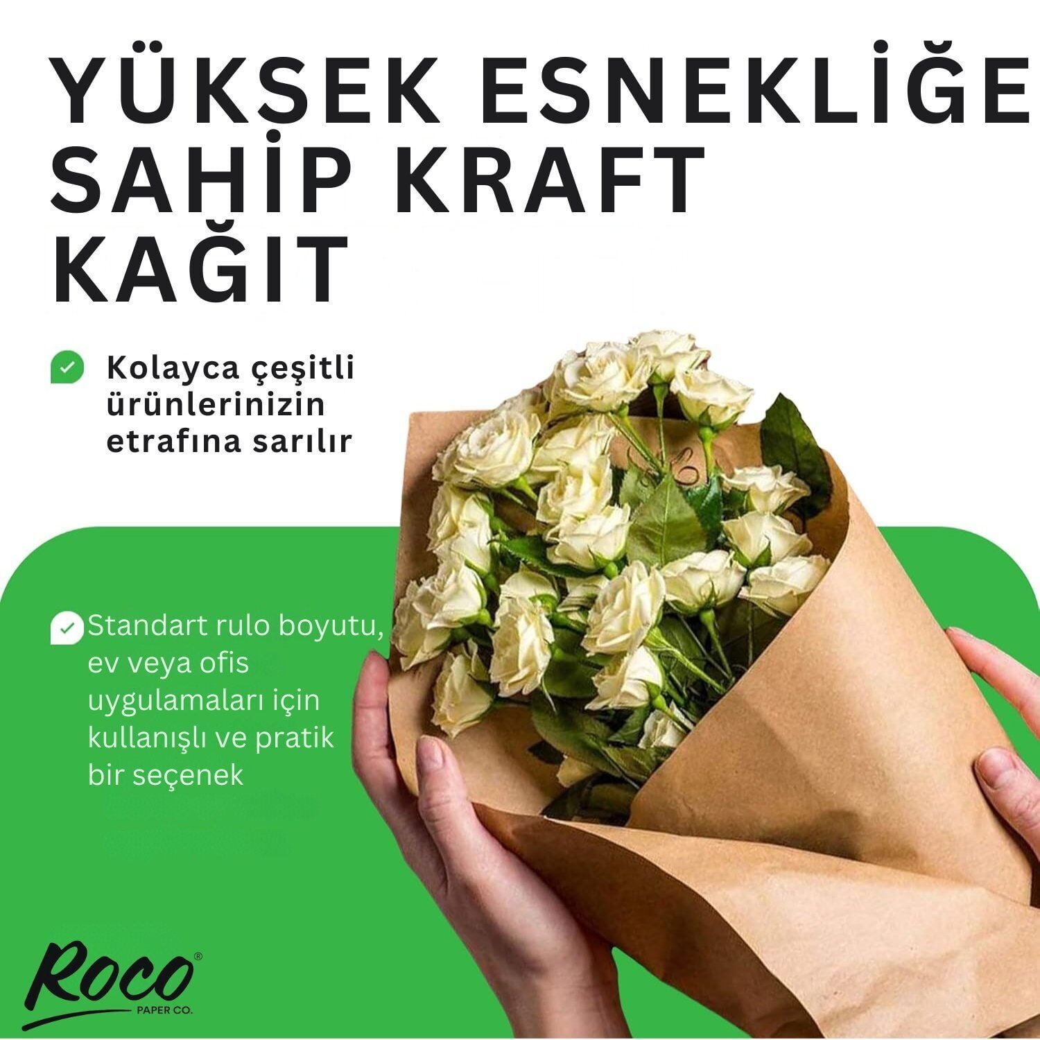 Kraft Rulo Ambalaj Kağıdı, Çeyiz, Hediye Paketleme, Çiçek Buket, DIY Kağıdı, 70cm x 10m, 80 g/m