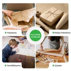 Kraft Rulo Ambalaj Kağıdı, Çeyiz, Hediye Paketleme, Çiçek Buket, DIY Kağıdı, 70cm x 10m, 80 g/m
