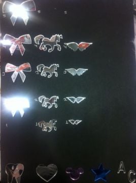 Akrilik Şekilli Pleksi Ayna Lazer Kesim Süsleme objeleri 1.No:ayıcık figürü ( 20 Li) 2.50 x 2.80 cm
