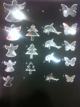 Akrilik Şekilli Pleksi Ayna Lazer Kesim Süsleme objeleri 1.No:ayıcık figürü ( 20 Li) 2.50 x 2.80 cm