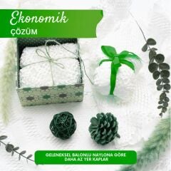Beyaz Petek Ambalaj ve Paketleme Kağıdı (38CMx50M) ve 20 Adet Kırılır Etiketi & 100M Jüt İp Seti
