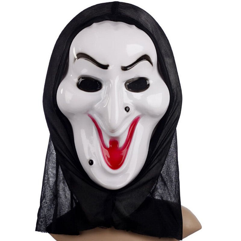 Plastik Cadı Maskesi - Kapişonlu Cadı Maskesi 30x20 cm