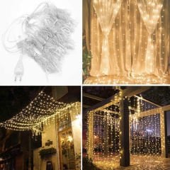 LED IŞIK PERDE FON SÜSÜ 8 FONKSİYON GÜNIŞIĞI PK:1
