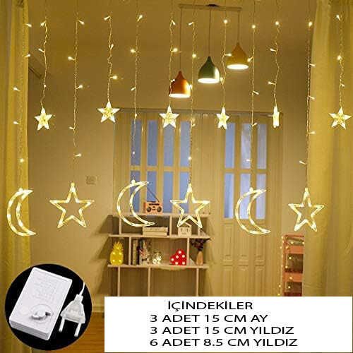 LED IŞIK PERDE AY YILDIZ 8 FONKSİYON GÜNIŞIĞI PK:1