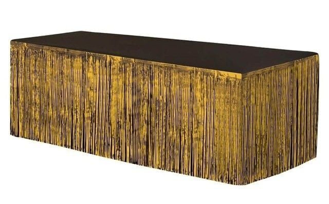 75X350 Cm Püskül şeklinde metalize masa eteği ALTIN