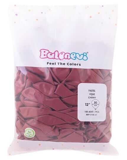 BALON DÜZ 12 İNC BORDO VİŞNE PK:100 KL:28