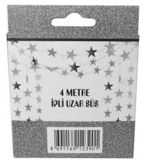 SÜS SARKIT YILDIZ METALİZE PARLAK GÜMÜŞ 24 LÜ SET