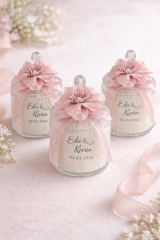 Şebboy çiçek dekorlu pvc mumlu kutu hediyelik(20 Adet)